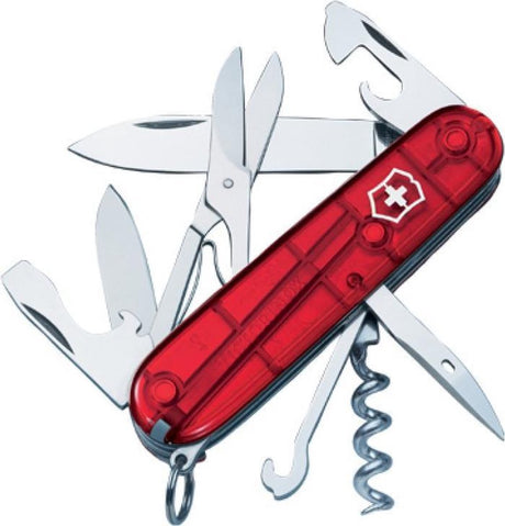Victorinox climber zakmes - 14 functies - transparant rood