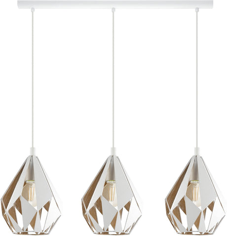 Eglo carlton 1 hanglamp - e27 - 80,5cm - wit goud