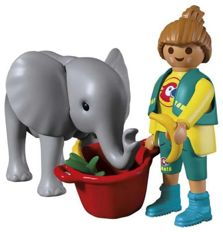 Playmobil animals friends dierentuin babyolifant en dierenverzorger - 72092