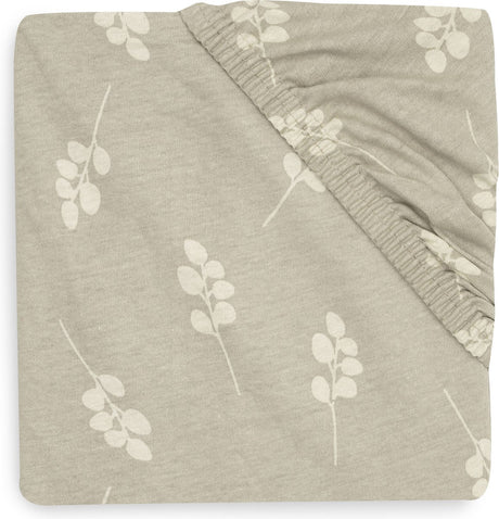 Jollein - hoeslaken jersey 70x140cm - wieg, ledikant, babybed - twig - olive green