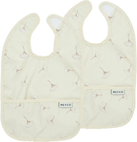 Meyco baby ginkgo slab met opvangbakje - 2-pack - soft sand