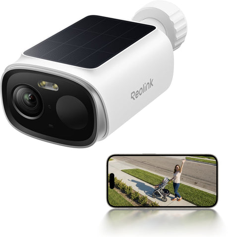 Reolink 5mp batterij- zonne-energie beveiligingscamera met solarease™ - slimme detectie - lokale opname - ip67 - argus series b340s