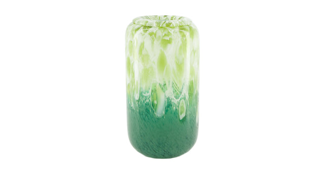 Vase glass 12x12x22cm green
