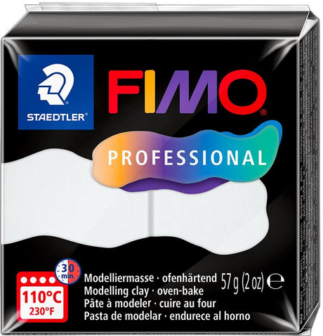 Fimo professional - ovenhardende boetseerklei - blok 57 gr - wit