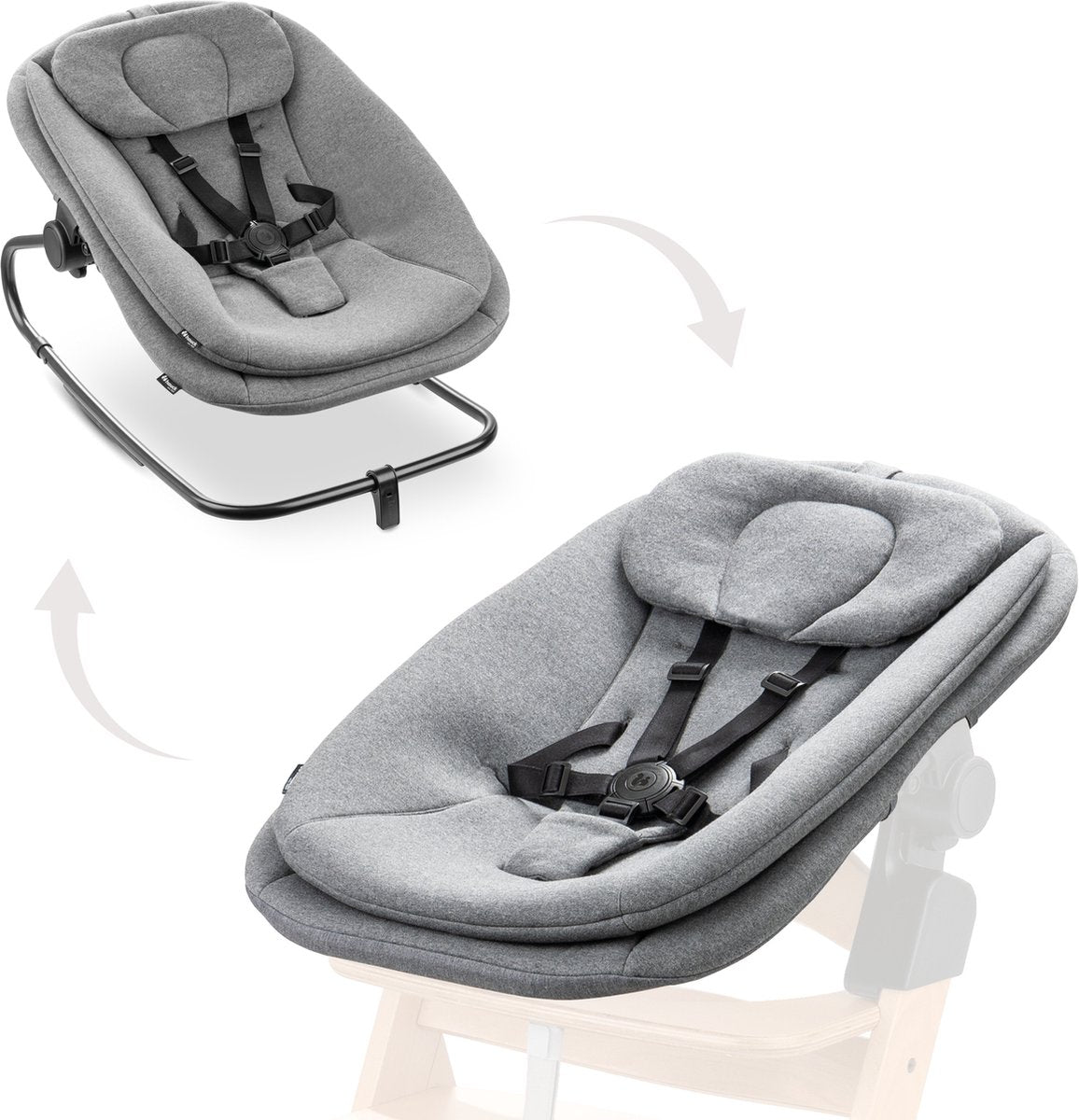 Hauck highchair bouncer dark grey melange