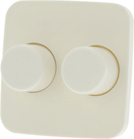 Shi busch-jaeger si centraalplaat met knop duo dimmer - creme