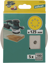 Wolfcraft hechtschuurschijven | lak verf | k180 | ø125 mm | 5 stuks - 1157000