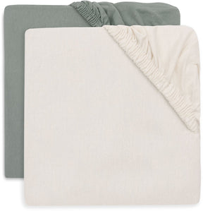 Jollein hoeslaken ledikant - 60x120cm - jersey - sea green ivory