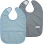 Meyco baby uni slab met opvangbakje - 2-pack - dark grey blue jeans blue
