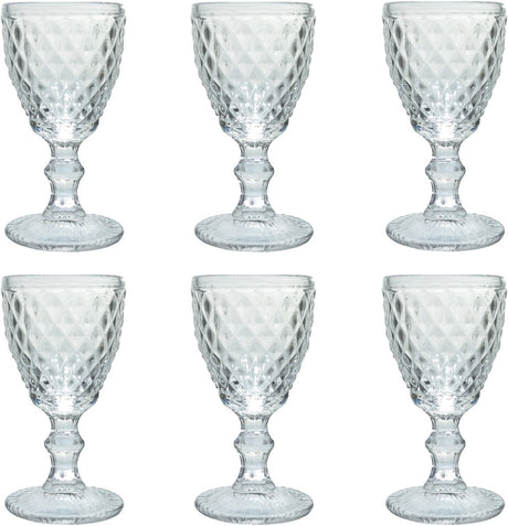 Medard de noblat - diamond - wijnglas 20 cl - doorzichtig - 6 delig