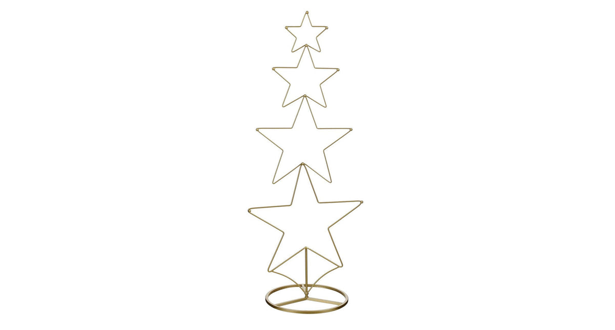 Ornament houder ster goud - l46xb32xh110cm