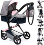 Bayer design - poppenwagen neo vario - grijs met vlinder
