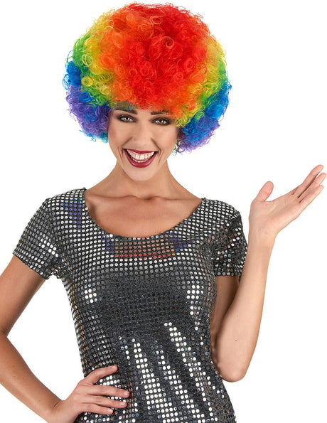 Smiffys clown regenboog pruik - voor clownkostuum voor carnaval halloween