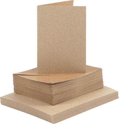 Creativ company kaarten en enveloppen naturel, 50 sets