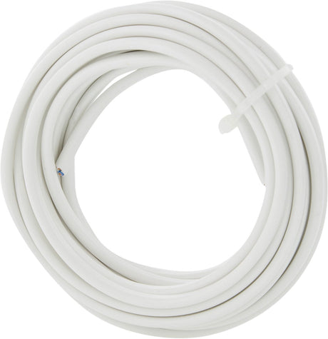 Q-link huishoudsnoer plat - belastbaar tot 1200w - 2 x 0,75 mm² - lengte 5 meter - 2 aders - materiaal kunststof - ce markering - geschikt voor huishoudelijk gebruik - kleur wit