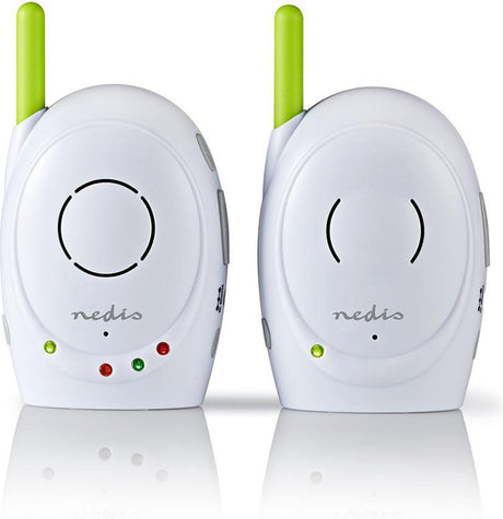 Nedis babyfoon - fhss (frequency-hopping spread spectrum) - met terugspreekfunctie - batterij gevoed netvoeding - groen wit