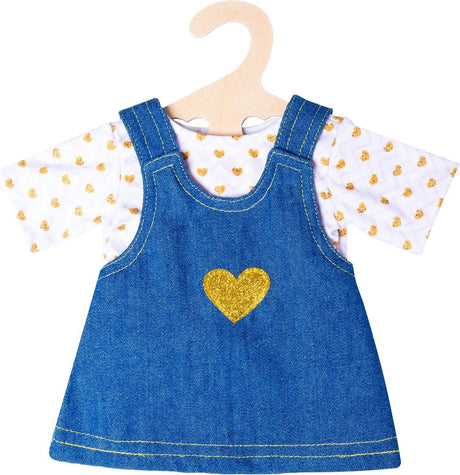 Heless poppenjurk met gouden t-shirt, 28-35 cm