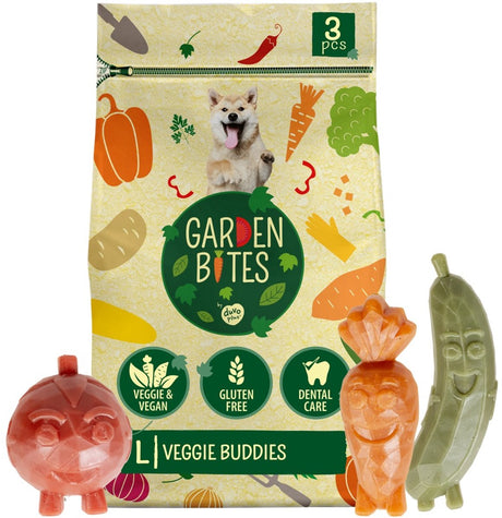 Garden bites duvoplus - veggie buddies hondensnacks - hondensnoepjes - vegetarisch glutenvrij - large