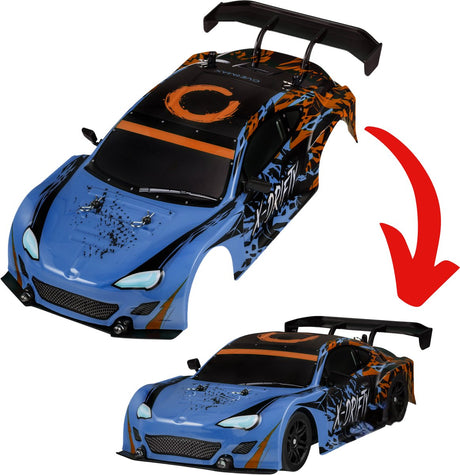 Overmax x-drifty carrosserie – rc auto body – vervangende kap voor x-drifty – accessoire voor drift rc auto – nieuwe look – duurzaam lichtgewicht – gemakkelijk te monteren – personaliseer je rc – drifting race design – tweede leven voor je rc