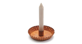 Metal candle holder, wavy ø11,5x2cm rusty