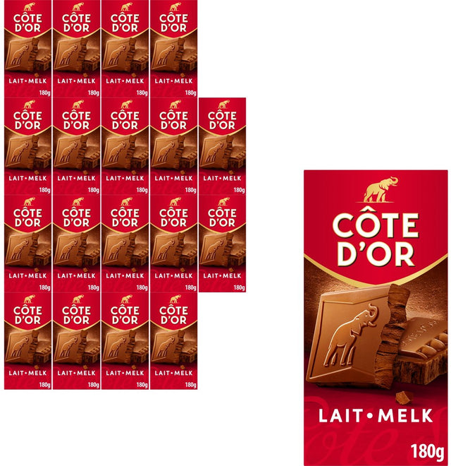 Cote d'or côte d'or chocolade reep melk 18 x 180g - chocolade tabletten - cadeau vrouwen of mannen verjaardag - voorraad