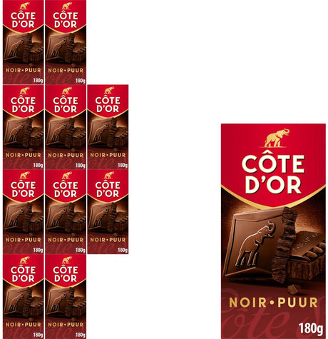 Côte d'or chocolade reep puur 10 x 180g - chocolade tabletten - cadeau vrouwen of mannen verjaardag - voorraad
