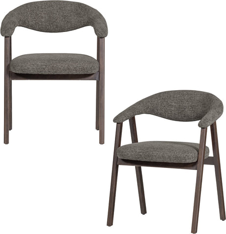 Woood avar eetkamerstoel armleuning grijs - set van 2 - 77x60x60