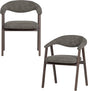 Woood avar eetkamerstoel armleuning grijs - set van 2 - 77x60x60