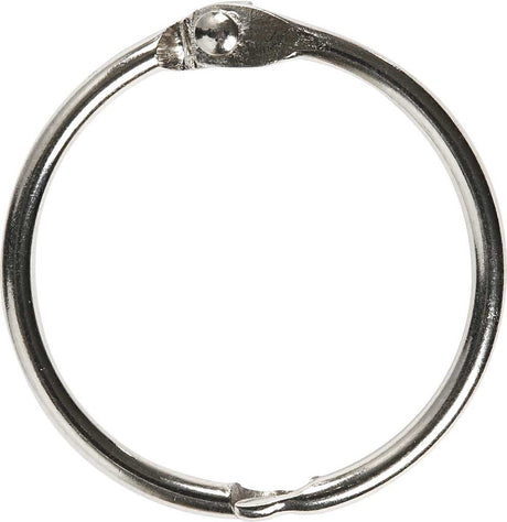 Creotime boekbindersring 32 mm 8 stuks zilver