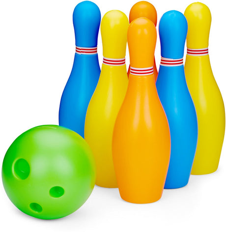 Eddy toys bowlingset speelgoed - speelset - kegelspel - 8 stuks
