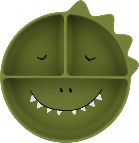 Trixie siliconen bord met vakjes en zuignap - mr. dino
