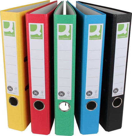 Q-connect ordner, voor ft a4, uit recycolor papier, rug van 5 cm, geassorteerde kleuren