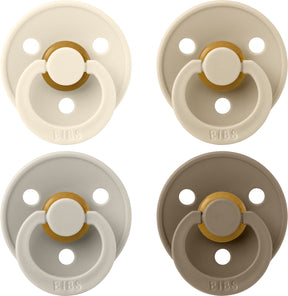 Bibs – fopspenen - colour – 4 pack – rond - ivory sand vanilla dark oak – maat 1