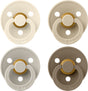 Bibs – fopspenen - colour – 4 pack – rond - ivory sand vanilla dark oak – maat 1