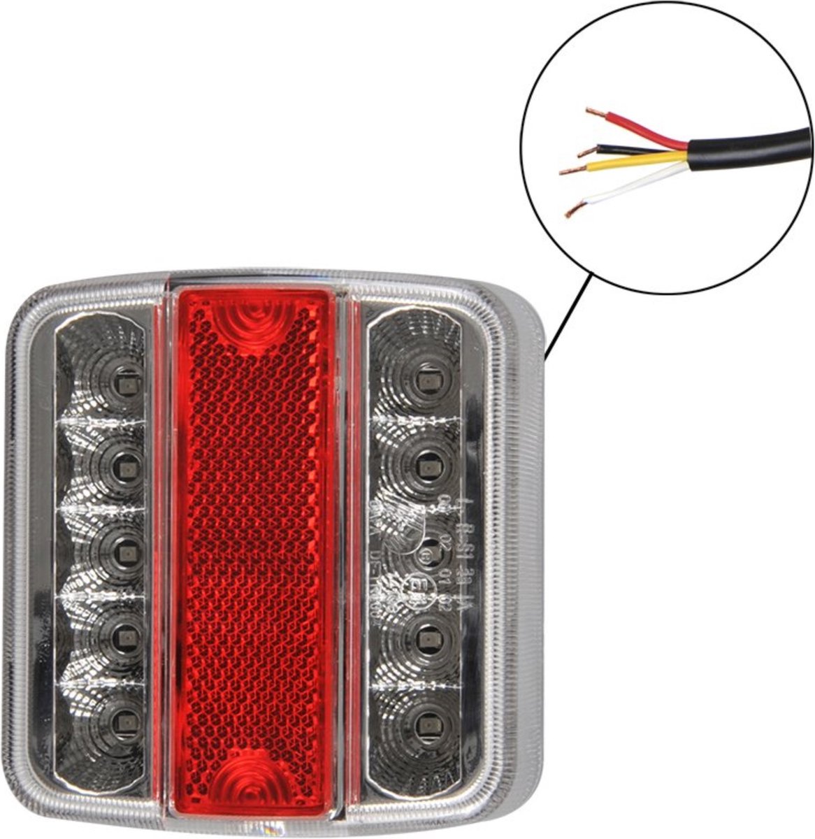 Proplus achterlicht aanhangwagen - 4 functies - 14-led - waterbestendig - 98 x 105 mm