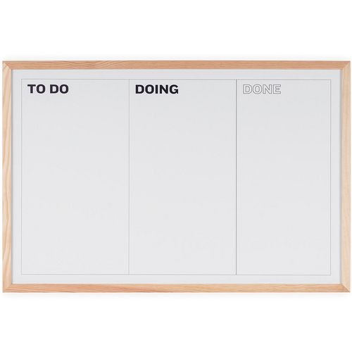 Whiteboard bi office wit grenen frame