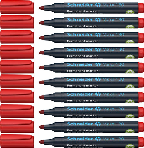 Schneider schrijfwaren schneider permanent marker - maxx 130 - ronde punt - schrijfkleur rood - doos 10 stuks