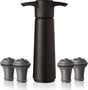 Vacuvin vacu vin wine saver zwart | vacuüm wijnpomp | 4 vacuum wine stoppers