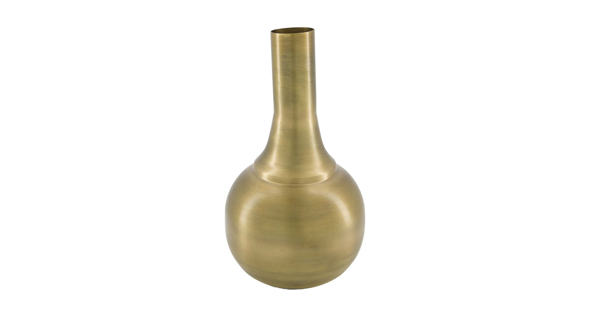 Vase aluminium 17x17x30cm antique brass