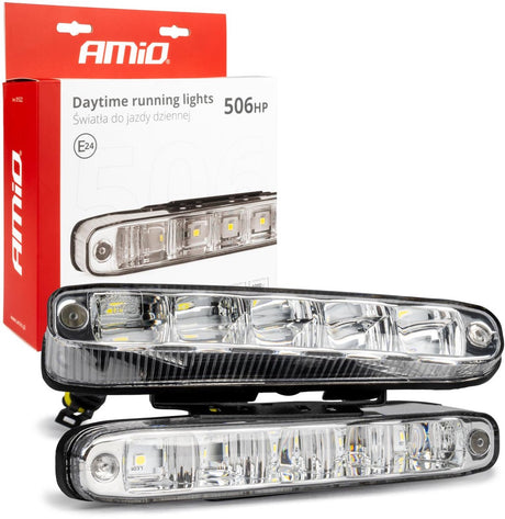 Amio drl 506hp dagrijverlichting wit 160mm - krachtige smd led set voor auto 12v en 24v met automatische schakelaar