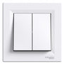Schneider electric asfora - dubbele schakelaars - wit - 10a - 250v