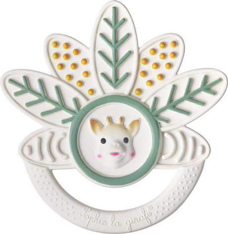 Sophie de giraf blad bijtring - 5-senses collectie - 100% natuurlijk rubber - bijtspeelgoed baby - vanaf 0 maanden - 10x10x1 cm - ok-biobased - in witte geschenkdoos