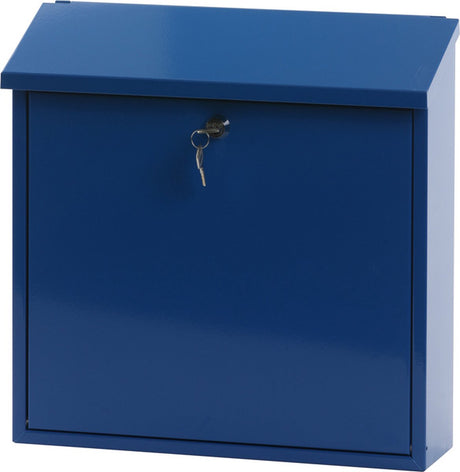 V-part - wandbrievenbus malagan - galvanized steel powder coated - blauw - brievenbus