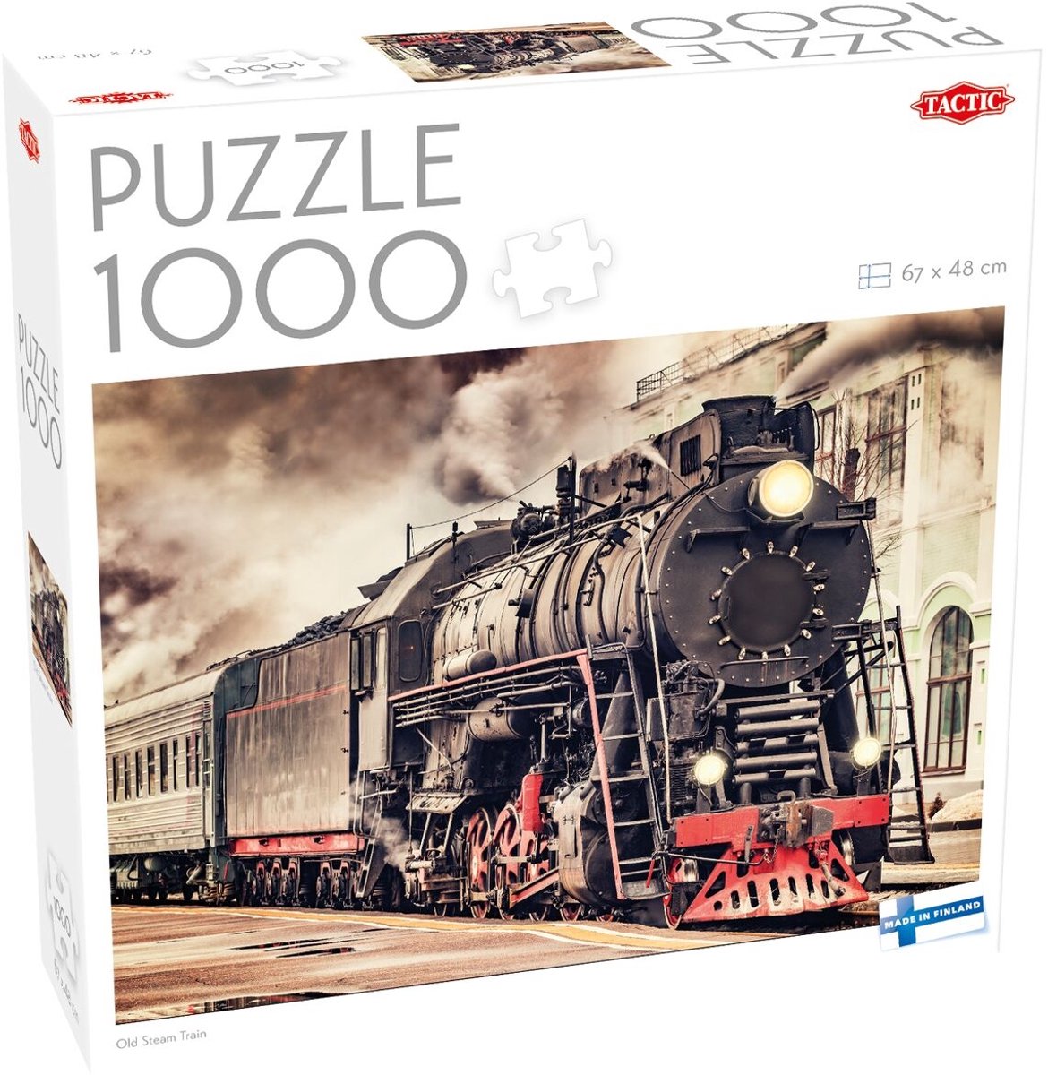 Tactic old steam train – puzzel – 1000 stukjes – historische stoomtrein – klassieke spoorwegen – hoogwaardige scandinavische kwaliteit