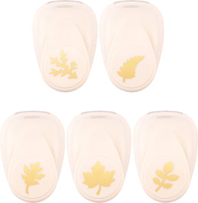 Vaessen creative pons set - figuurpons - herfstblaadjes - 5 st. - 1,7 tot 2,5 cm