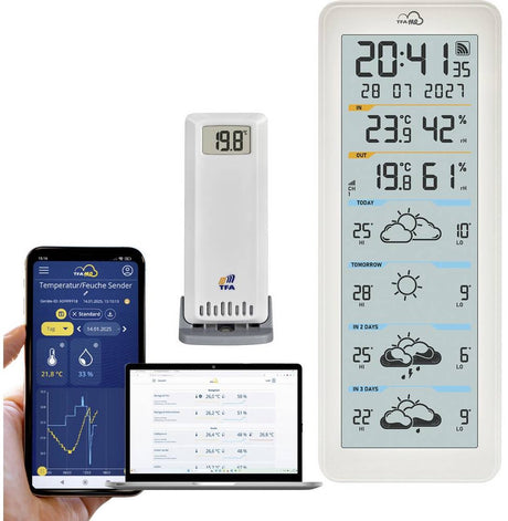 Tfa dostmann tfa.me id-06 35.8108.02 wifi-weerstation verwachting voor 4 dagen aantal sensoren max.: 50
