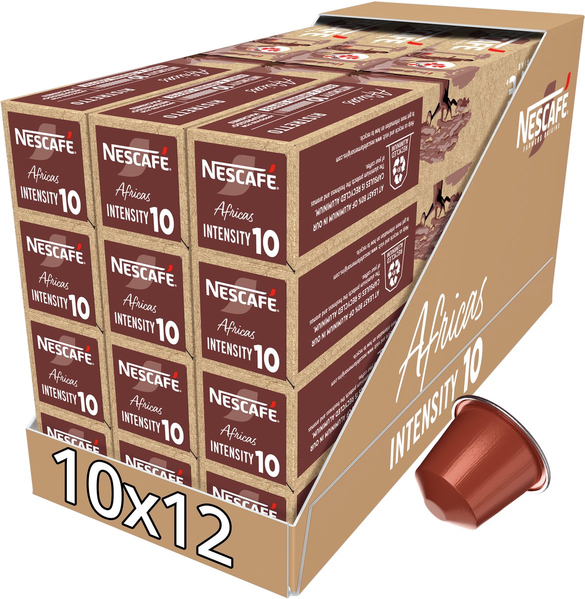 Nescafé farmers origins africas nespresso compatible capsules - 10 koffiecups x 12 doosjes