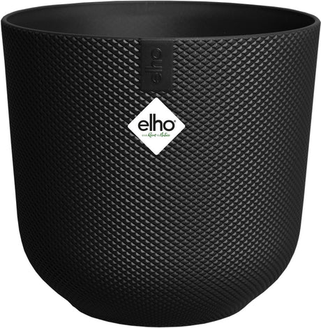 Elho jazz rond 23 bloempot voor binnen - woonaccessoire van 100% gerecycled plastic - ø 23.1 x h 21.5 cm - living black