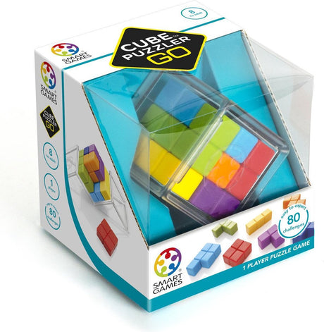 Smartgames cube puzzler go - 3d logisch denkspel - 80 educatieve kubus uitdagingen - iq breinbreker compact reisspel - vanaf 8 jaar