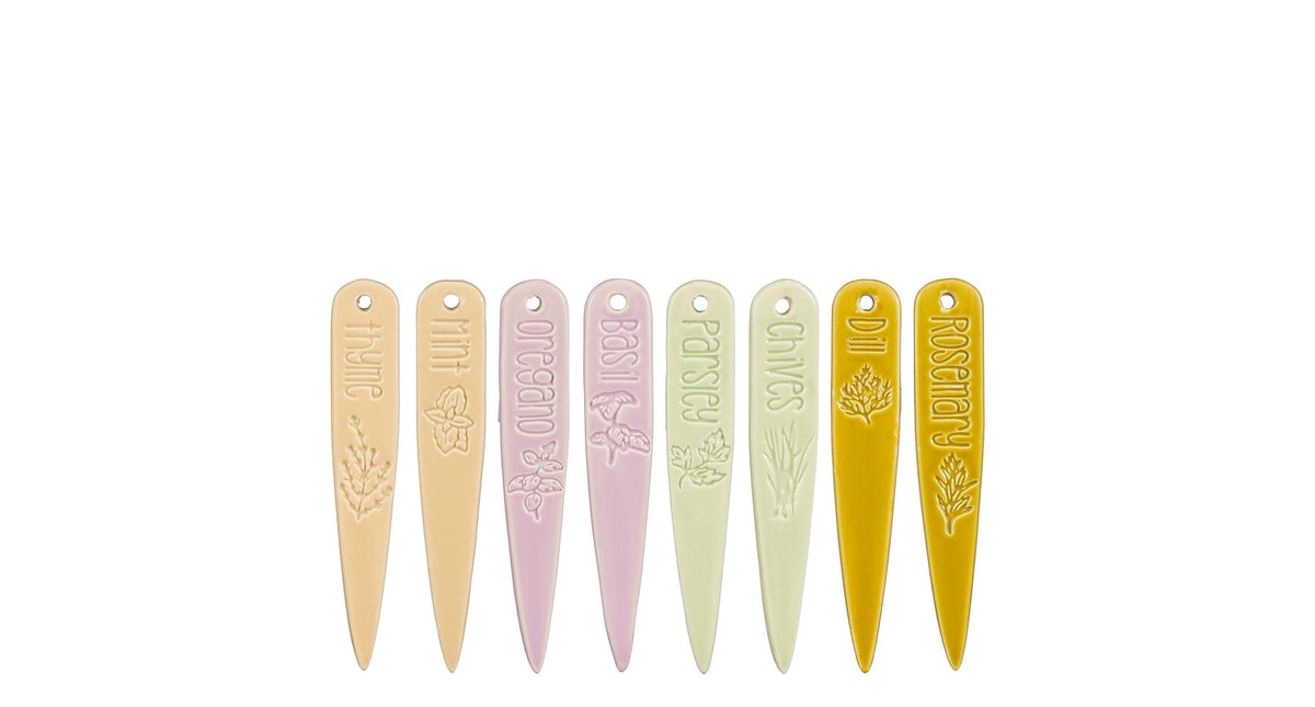 Tuinsteker kruiden lila beige l.groen oker 8 stuks - l2xb0,5